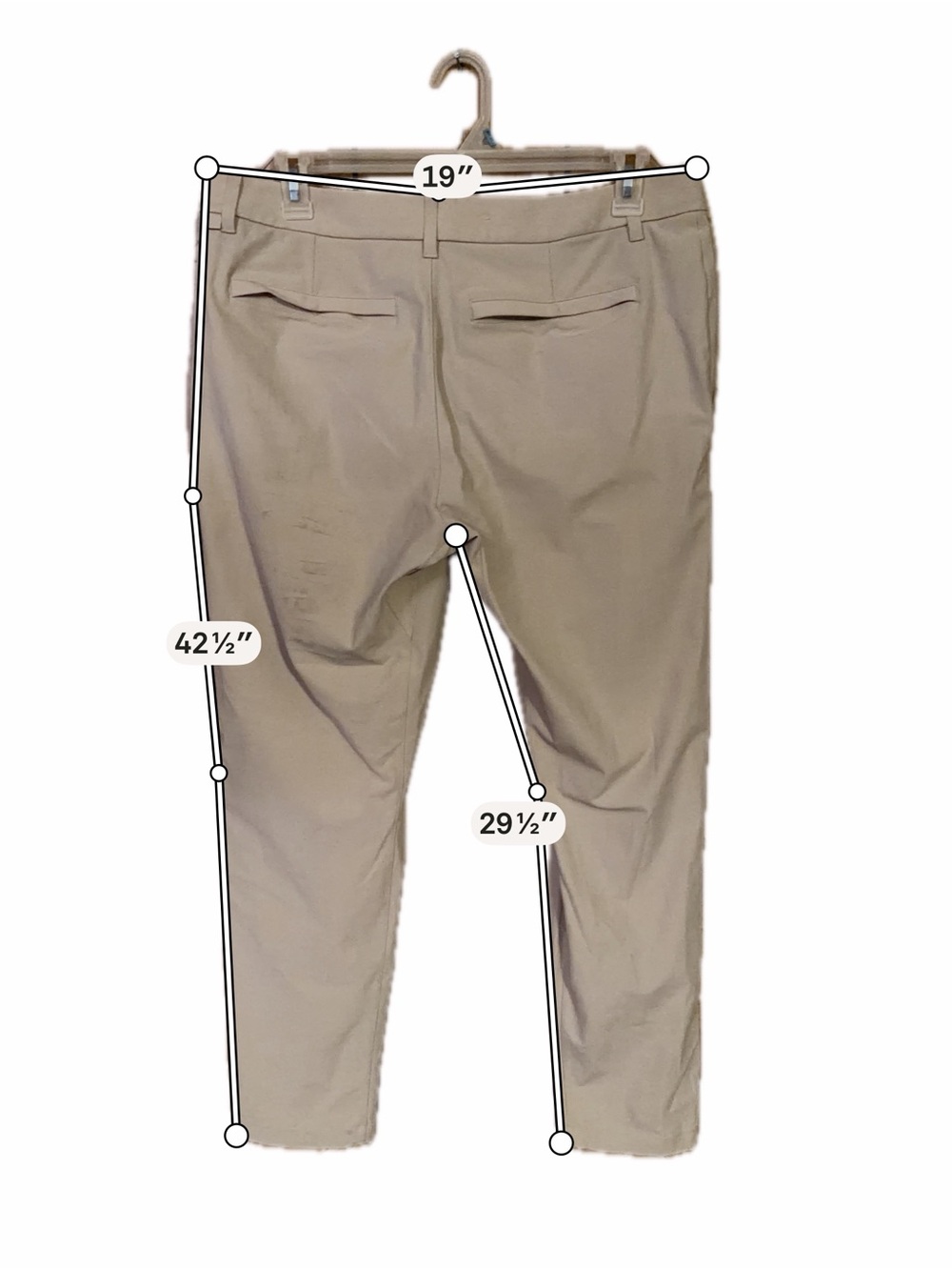 Lululemon ABC Pant Slim Fit 36 Mens Tan Khaki Warpstreme 5 Pocket Trousers - Picture 11 of 13